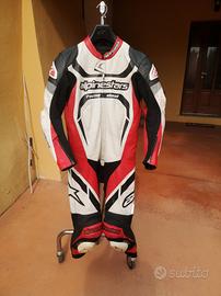tuta moto 46 alpinestars uomo in pelle intera