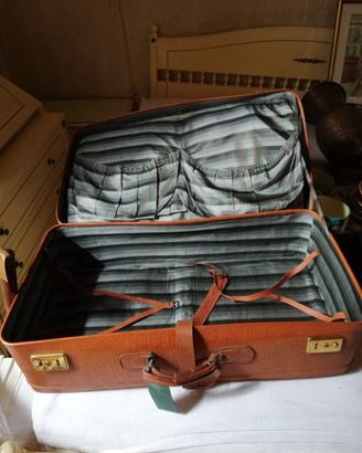 Valigia vintage anni 70 in pelle