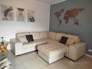 Divano angolare in vera pelle 