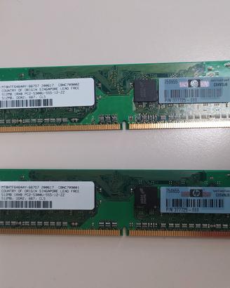 2 x 512MB Memorie RAM HP-Compaq DDR2 667 CL5