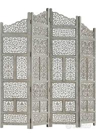 DIVISORIO-SEPARÈ 4 PANNELLI IN LEGNO DI MANGO 