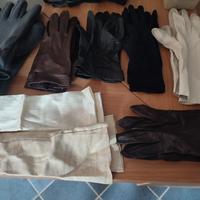 Guanti in lana in pelle