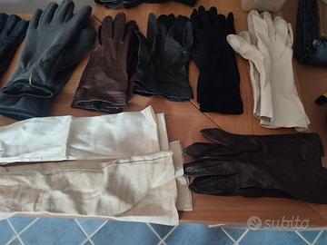 Guanti in lana in pelle