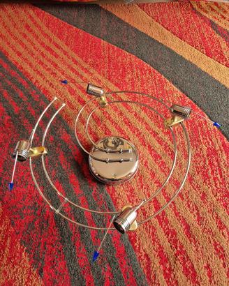 Lampadario a spirale con 4 faretti inclusi