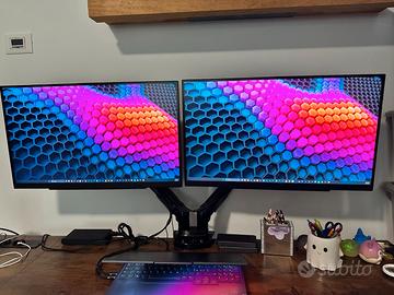 2 Monitors LG UltraGear 27" 27GR75Q+doppio braccio