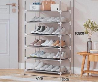 Scarpiera salvaspazio 6 ripiani