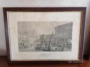 quadro di Venezia – Rialto e il ponte con cornice