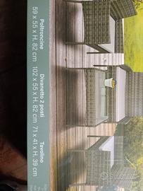 salottino da giardino nuovo