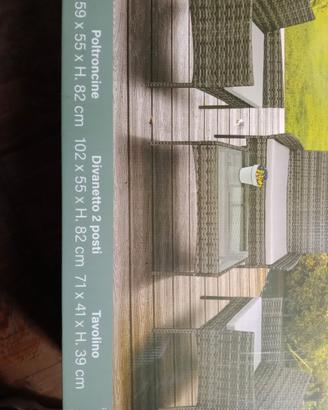 salottino da giardino nuovo