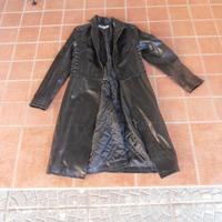 Cappotto matrix in pelle nero da donna