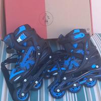 rollerblade, ginocchiere e casco usati poco