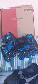 rollerblade, ginocchiere e casco usati poco