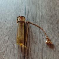 spilla, bottiglietta profumo vintage con catenella