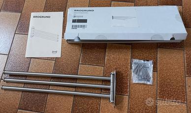 Portasciugamani BROGRUND IKEA a 3 bracci, inox