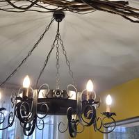 Lampadario ferro battuto