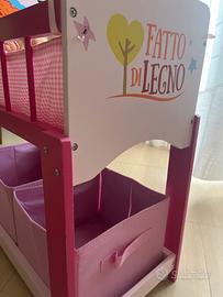 Culletta in legno con gemellini