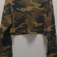 Felpa crop militare