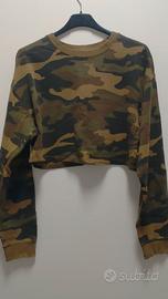 Felpa crop militare