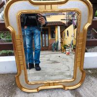 Grande specchio in legno oro e argento