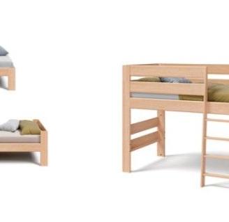 Sistema letti trasformabile in legno massello