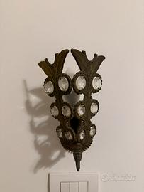 Applique vintage coppia in ottone da parete