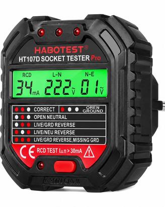 Tester presa corrente digitale LCD rilevatore di g