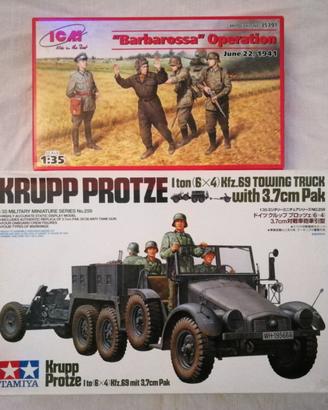 Tamiya 35259  KRUPP PROTZE Pak 3.7cm  +  ICM 35391