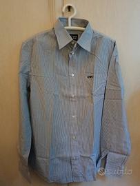 Camicia a righe azzurra e bianca Armani uomo