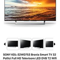 Sony KDL32WD753 (32") Full HD Smart TV Wi-Fi Nero