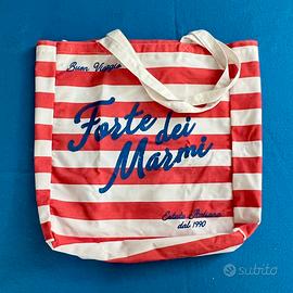 BORSA IN TELA RIGATA FORTE DEI MARMI