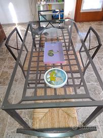 tavolo ferro e vetro