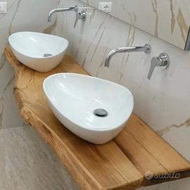 TOP BAGNO, TAVOLI, MENSOLE IN LEGNO MASSELLO