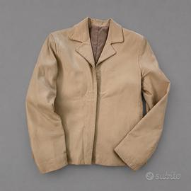 Giacca in vera pelle beige – Taglia M