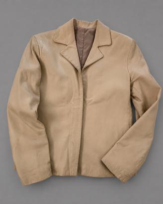 Giacca in vera pelle beige – Taglia M