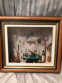 Quadro marinaro con barca