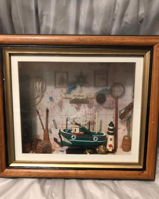 Quadro marinaro con barca