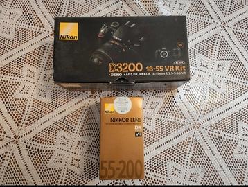 Nikon d 3200 + Nikkor Lens 55-200 DX VR