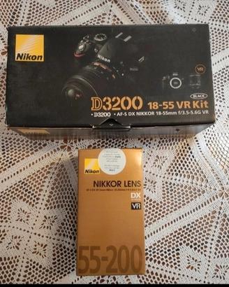 Nikon d 3200 + Nikkor Lens 55-200 DX VR
