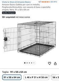 Gabbia in metallo per cani Amazon NUOVA