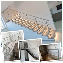 Ringhiera scala interna Acciaio INOX a Pavimento