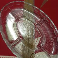 Piatto Portata Antipasti Salse Ovale Diviso, Vetro