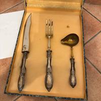 Set Servizio Vintage in Argento 800 e Oro - 3 Pz