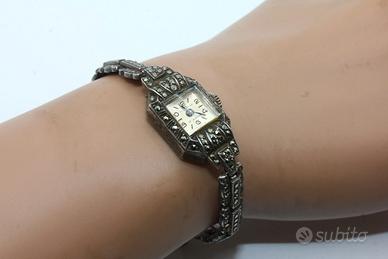 Splendido gioiello bracciale orologio argento