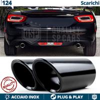 2 TERMINALI di Scarico NERI per FIAT 124 SPIDER