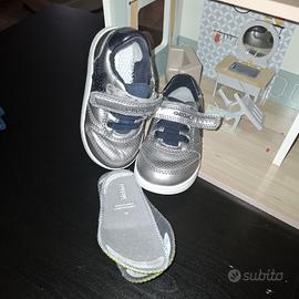 scarpe geox 22 bambina strappo sneakers argento