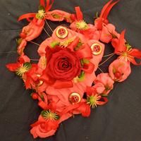 cuore Pink con rosa stabilizzata rossa