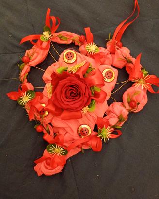 cuore Pink con rosa stabilizzata rossa