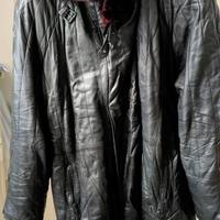 Giacca pelle con collo in pelliccia