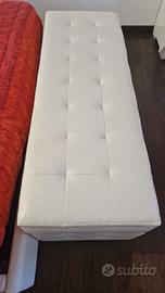 Panca contenitore color panna in ecopelle