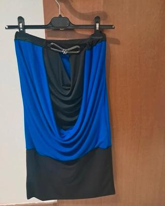 Abitino a tubino bicolore (nero/blu)- taglia S